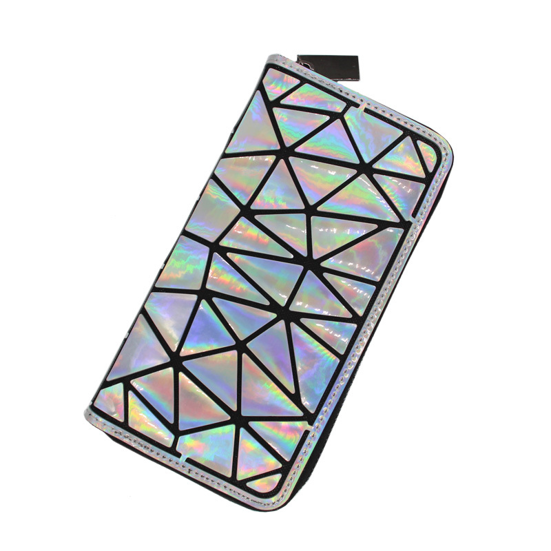 New Fashion Geometric Pattern Luminous Reflective Long Wallet With Wristlet, Shop On Temu And start Saving