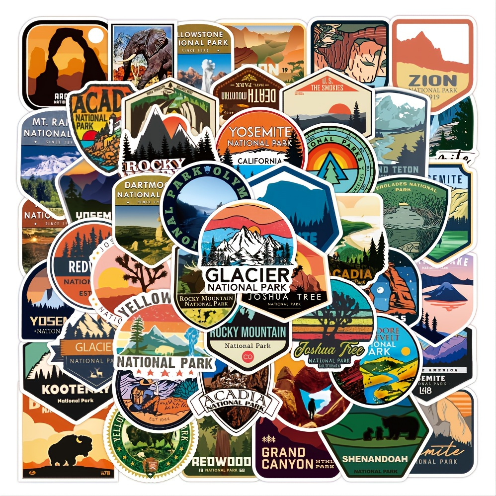 100 Pcs Outdoor Adventure Stickers Wilderness Nature Waterproof Stickers  Decals Hiking Camping Travel Vinyl Water Bottle Stickers for Hydro Flask  Laptop Luggage for Teens Girls Men 