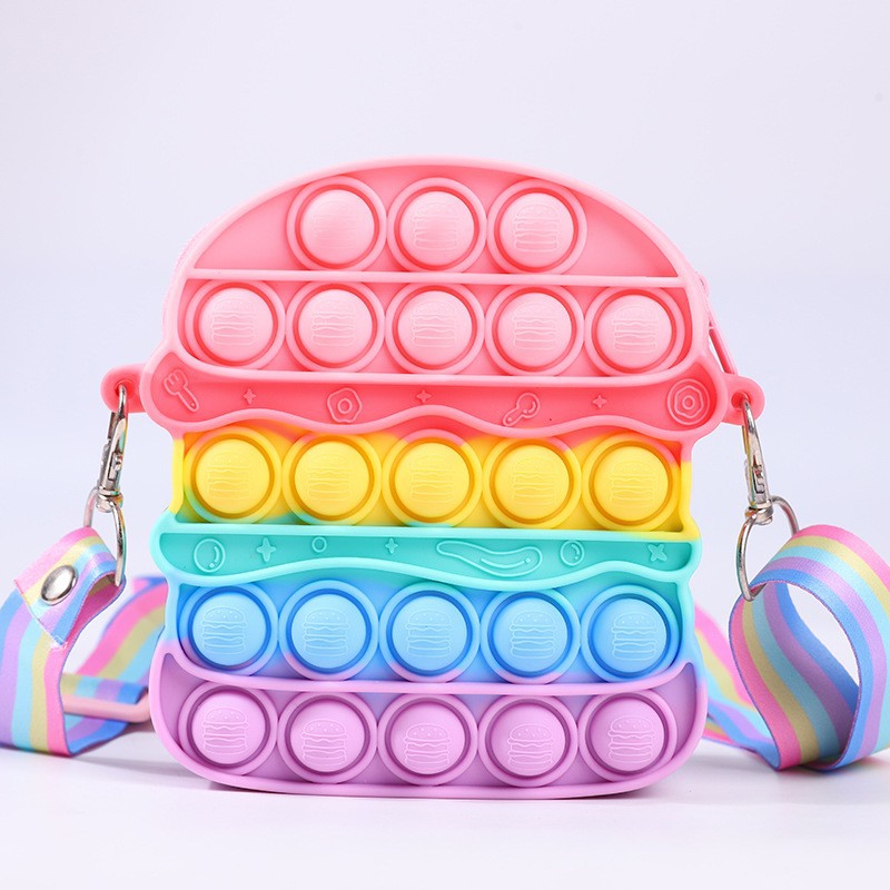 Pop It Fidget Toy Rainbow Purse