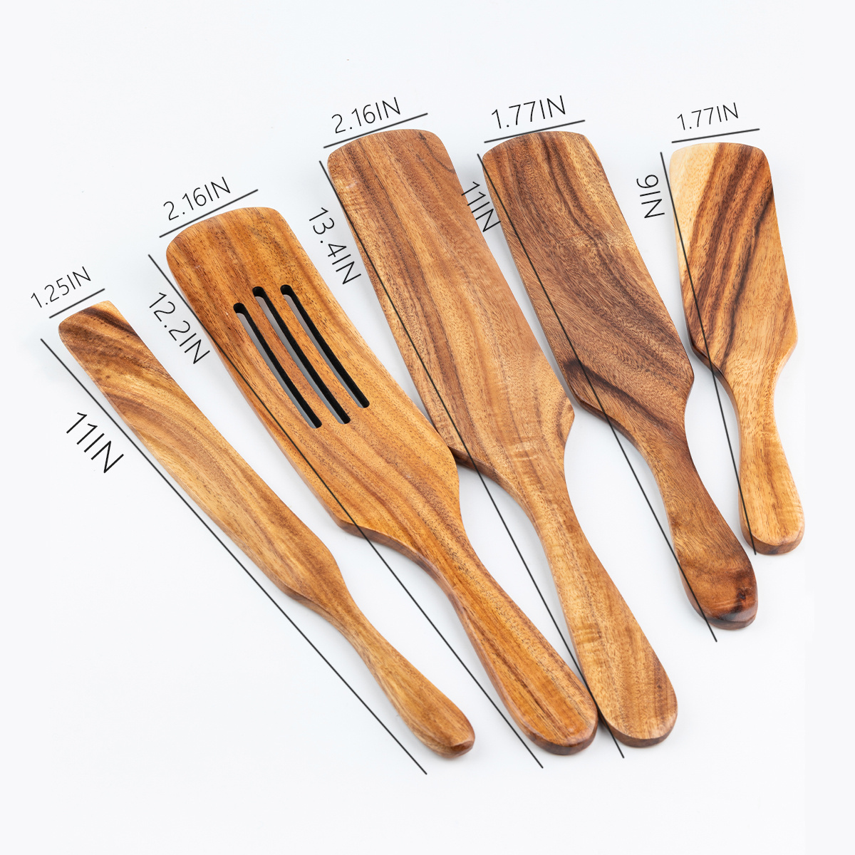 5pcs Wooden Spatula Cookware Set