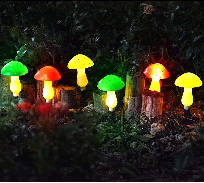 solar mushroom light multi color changing led outdoor flowers garden courtyard yard patio outside christmas holiday decor led lights details 2