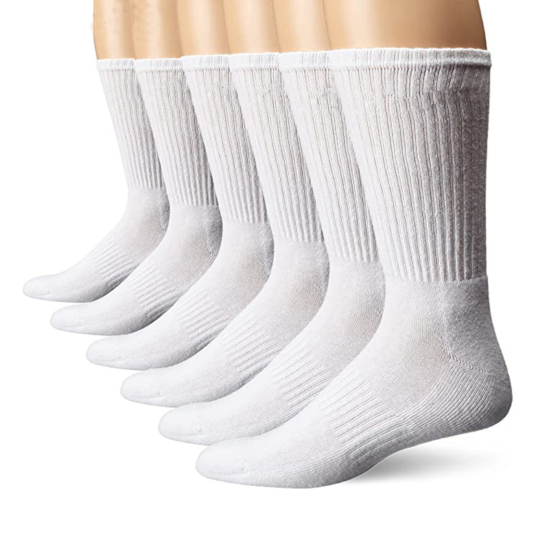 Calcetines deportivos de algodón blanco con rayas para mujer, 6 pares,  talla 9-11, Varios colores