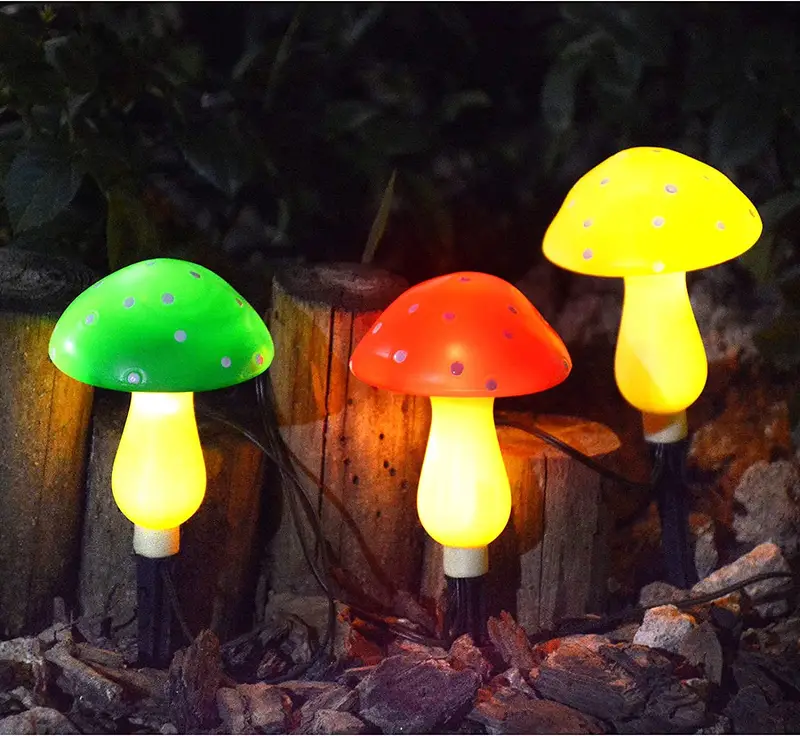 solar mushroom light multi color changing led outdoor flowers garden courtyard yard patio outside christmas holiday decor led lights details 4