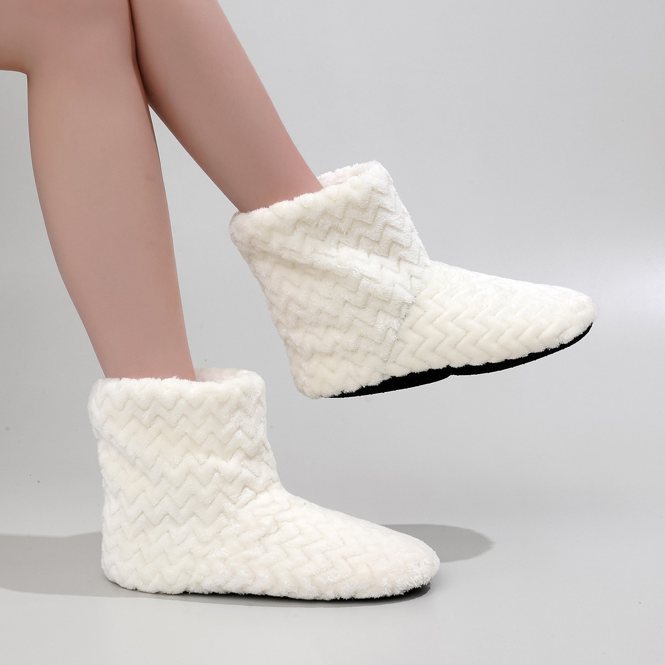 White slipper online boots