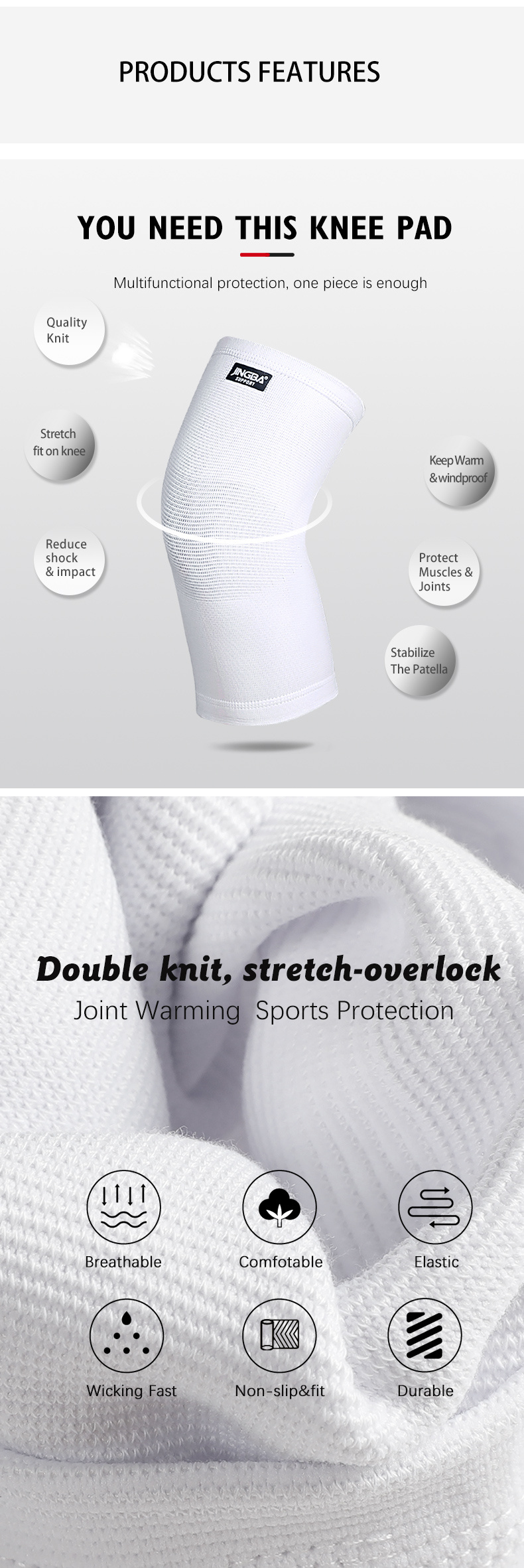 Jingba Compression Knee Sleeve Running Sports Provides - Temu