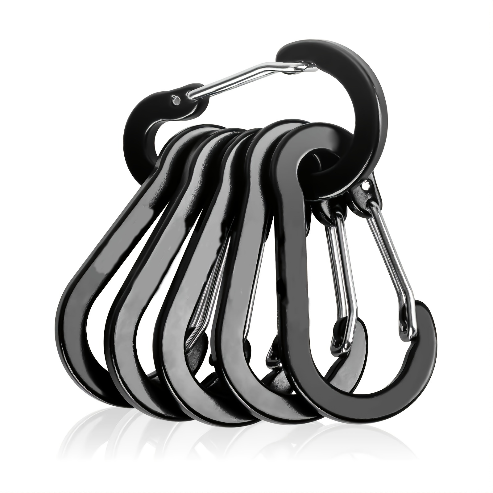 

6pcs Steel Buckles: The Ultimate Outdoor Accessory For Camping, Climbing & Fishing!