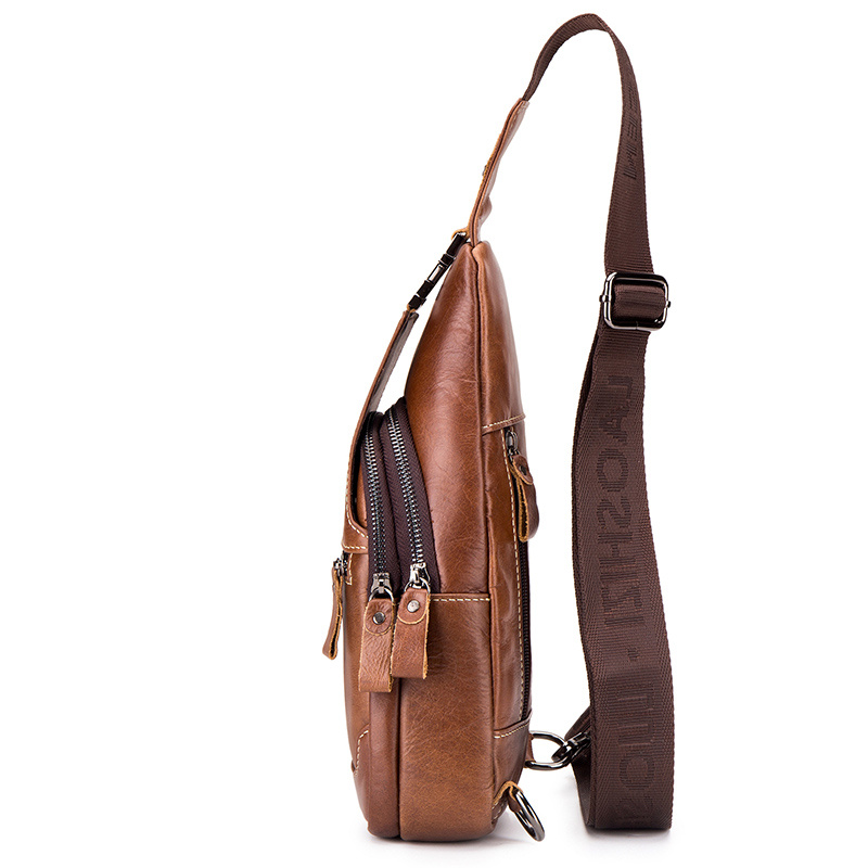 Genuine Leather men's Crossbody bag Vintage cow leather man Messenger Bags  Small Shoulder bag for male Casual handbag