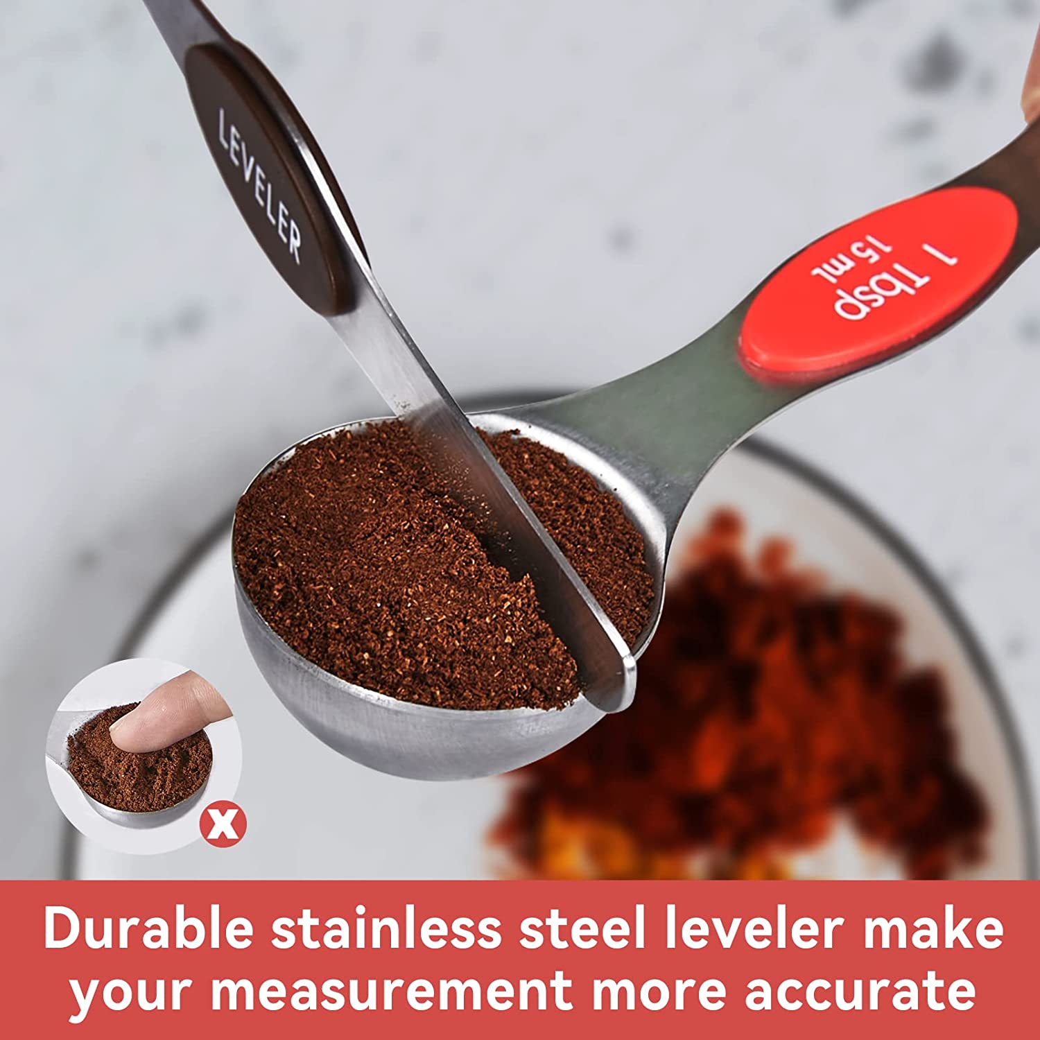 Stackable Stainless Steel Magnetic Measuring Spoons With Leveler - Perfect  For Baking And Cooking - Fits In Spice Jars - Dual-sided Spoons With  Teaspoon - Colorful Kitchen Gadgets - Temu Belgium