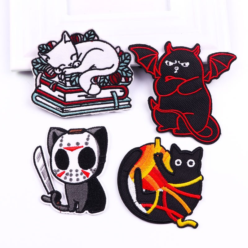 5pcs, Cute Cartoon Animal Iron-On Patches for Clothes - Thermal Adhesive  Embroidered Badges for Stylish Stripes and Personalization