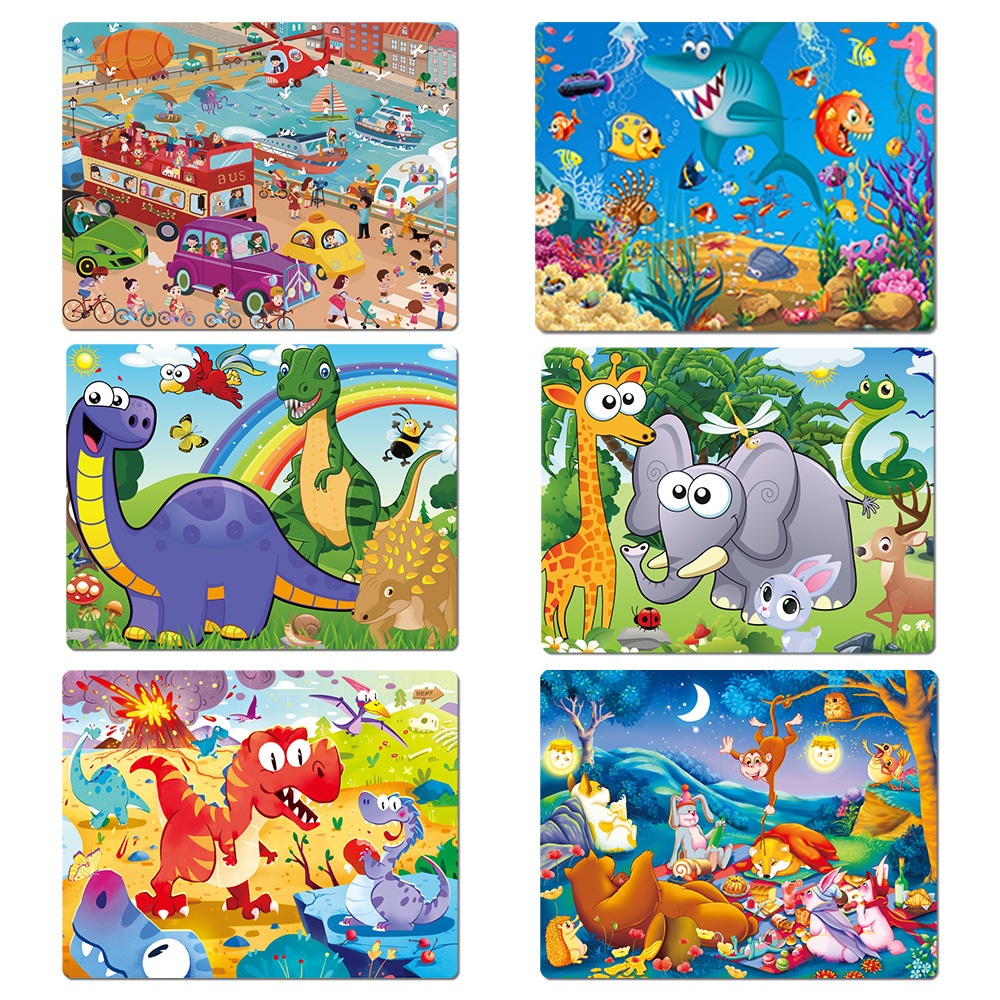 Wooden Jigsaw Puzzles Set for Kids Age 3-5 Year Old 24 Piece Animals