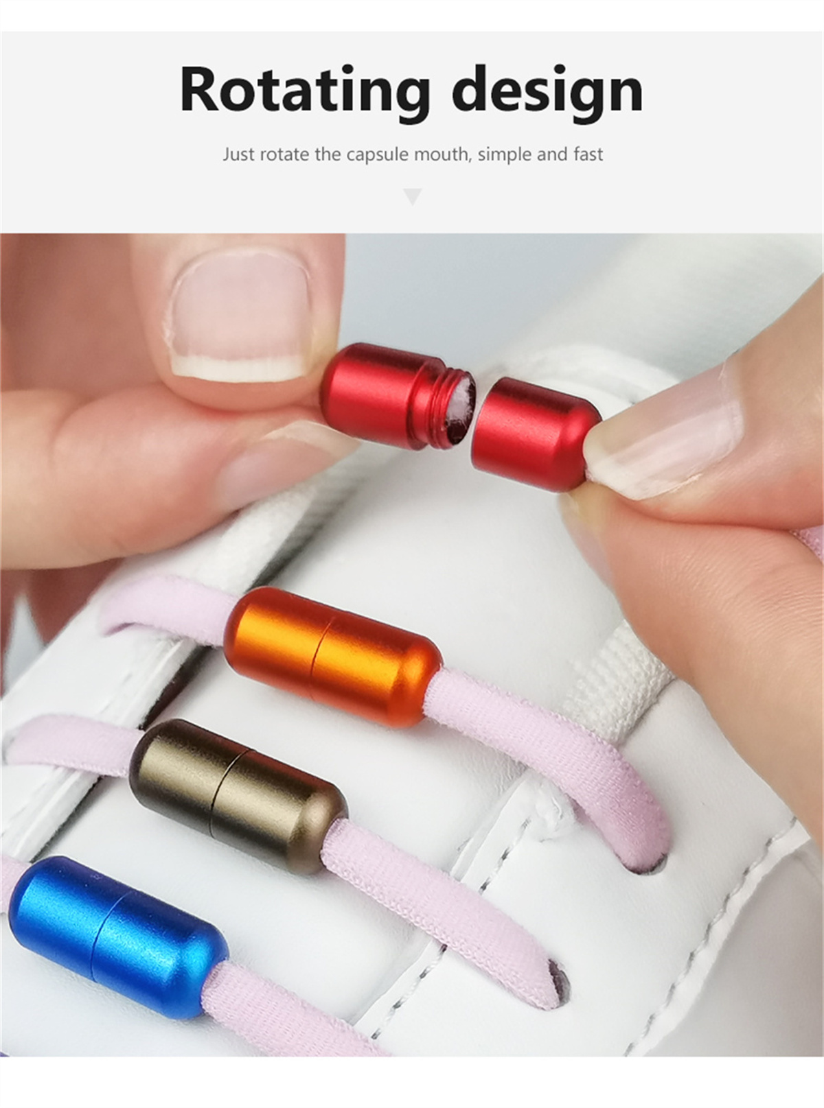 Elastic No Tie Shoelaces Shoe Laces and Adult Sneakers Shoelace Quick Lazy Metal Lock Strings Rope Round Semicircle