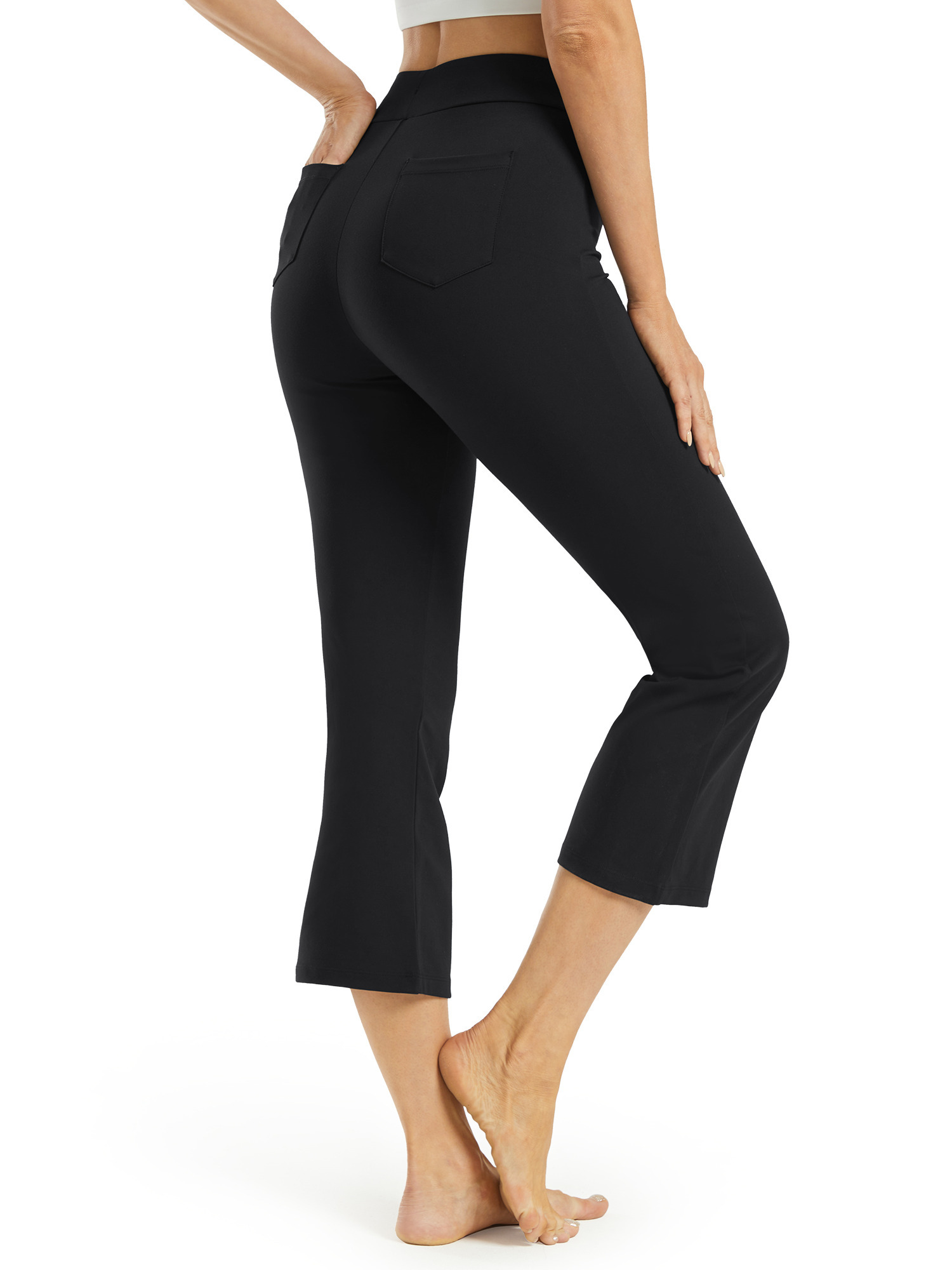 G4Free Womens Capri Pants Flare Leggings Bell Bottom Bootcut Yoga Dress  Pant with Pockets Casual Trendy : : Clothing, Shoes & Accessories