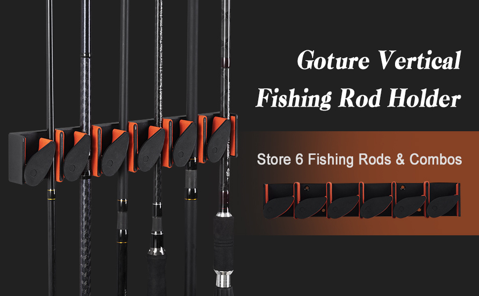 Goture 2Set 12 Holes Fishing Rod Holders Vertical Wall Rod Rack 90°  Rotatable Adjustable Buckle Easy Installation Rod Racks - AliExpress