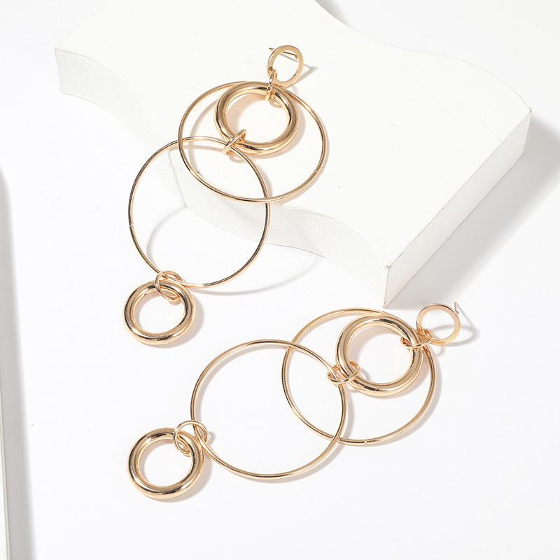 big hoop earrings personality temperament long geometric round earrings for women girls 2
