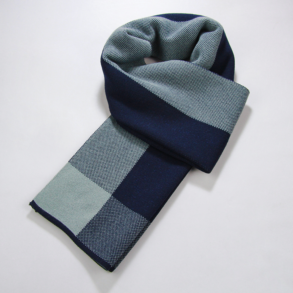 Mens Lambswool Vertical Striped Scarf