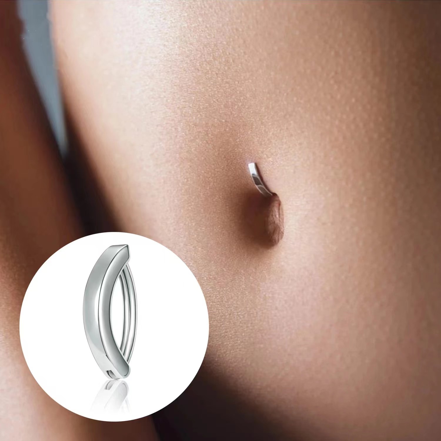 Stainless Steel Belly Button Ring, Comfortable Design