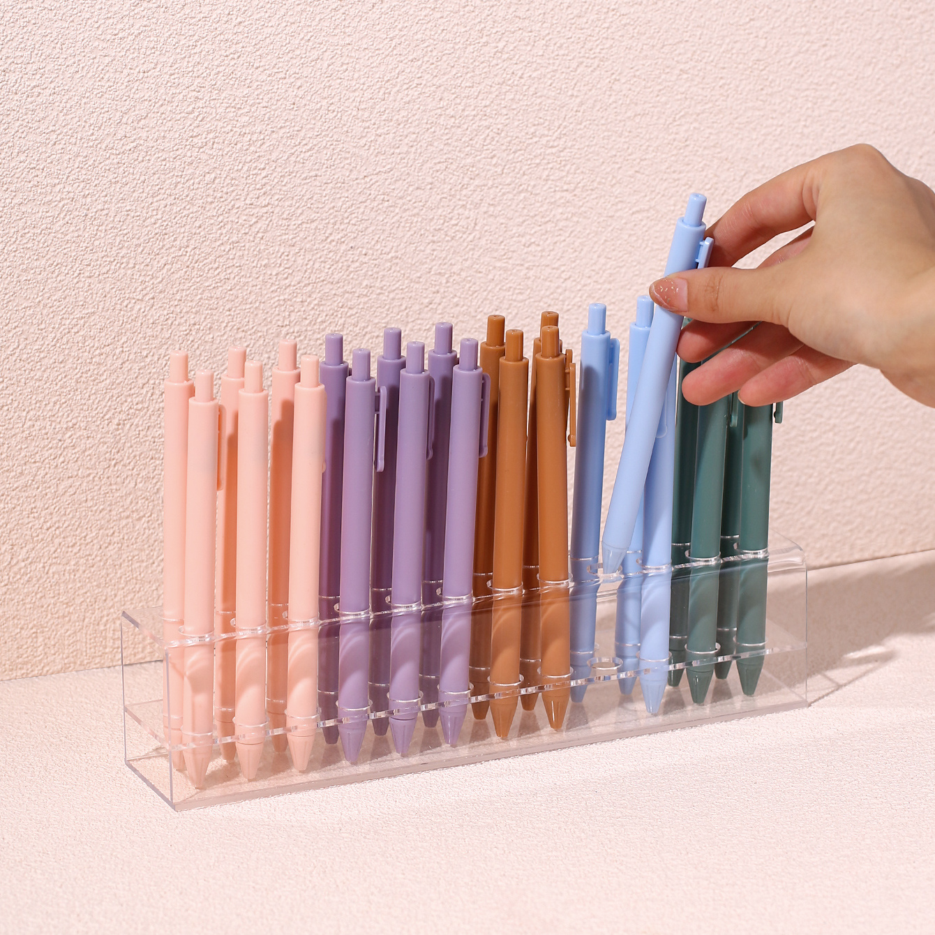 Acrylic Supermarket Shelf With Price Slot Pen Display Stand Stationery  Store Pen Holder Pencil Neutral Pen Ladder Pagoda Rack