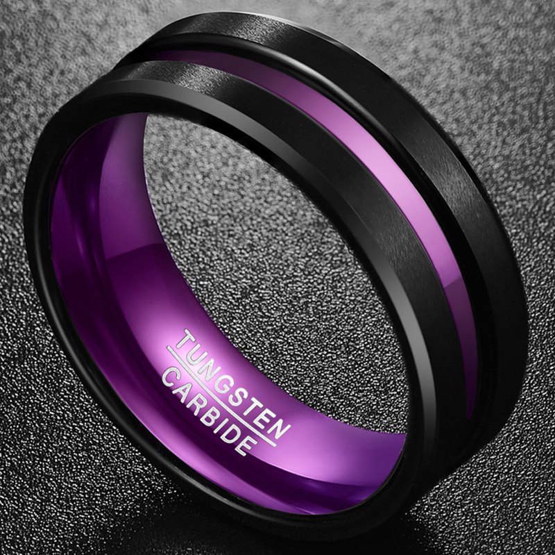 Mens purple tungsten on sale rings