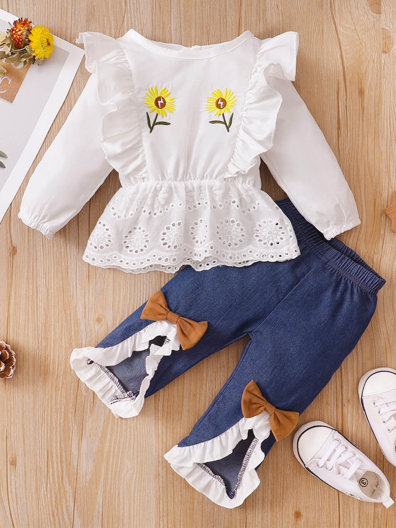 Save on 2pcs Set Baby Girls Top & Denim Pants - Shop Our Store Now!