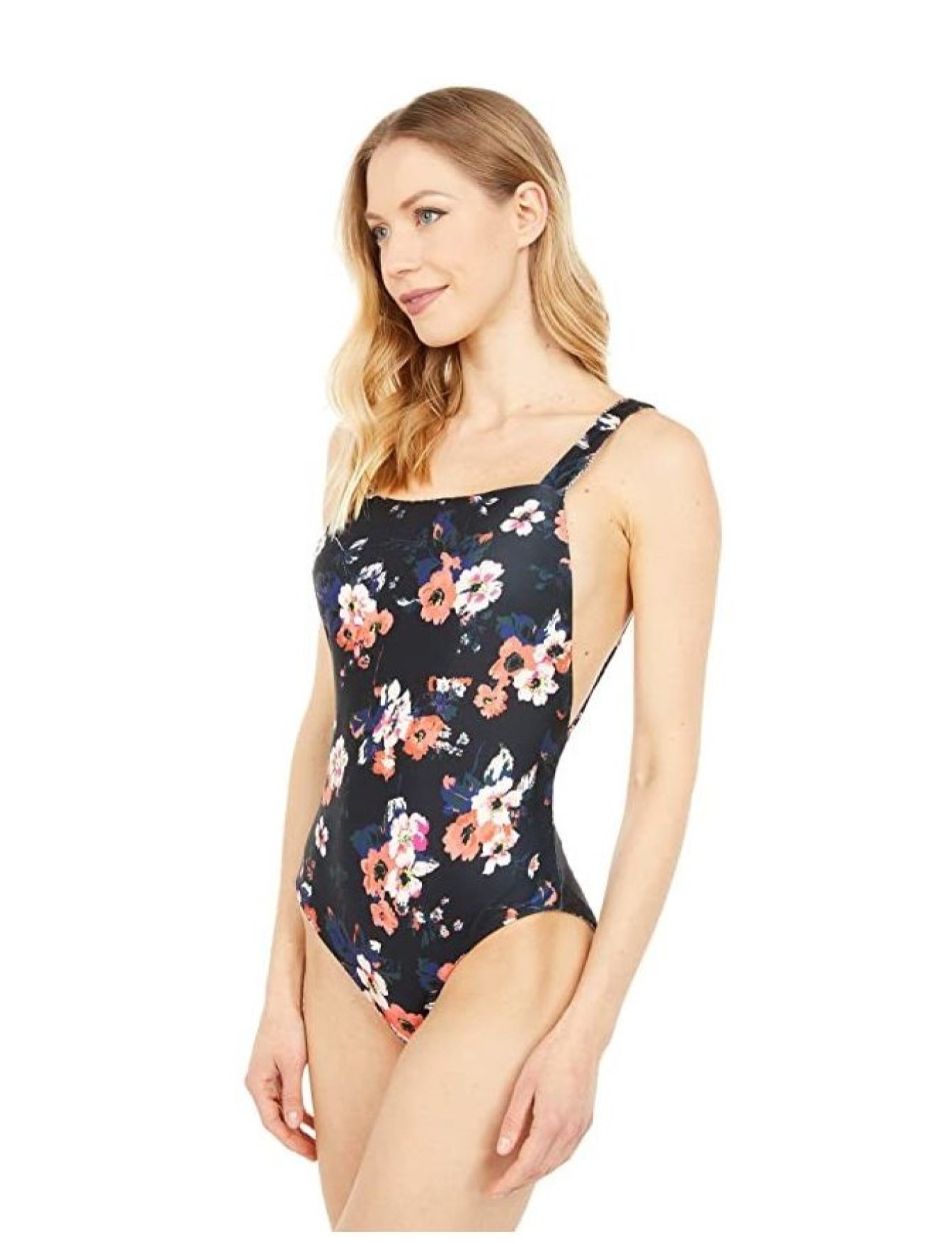 floral low back one piece swimsuit