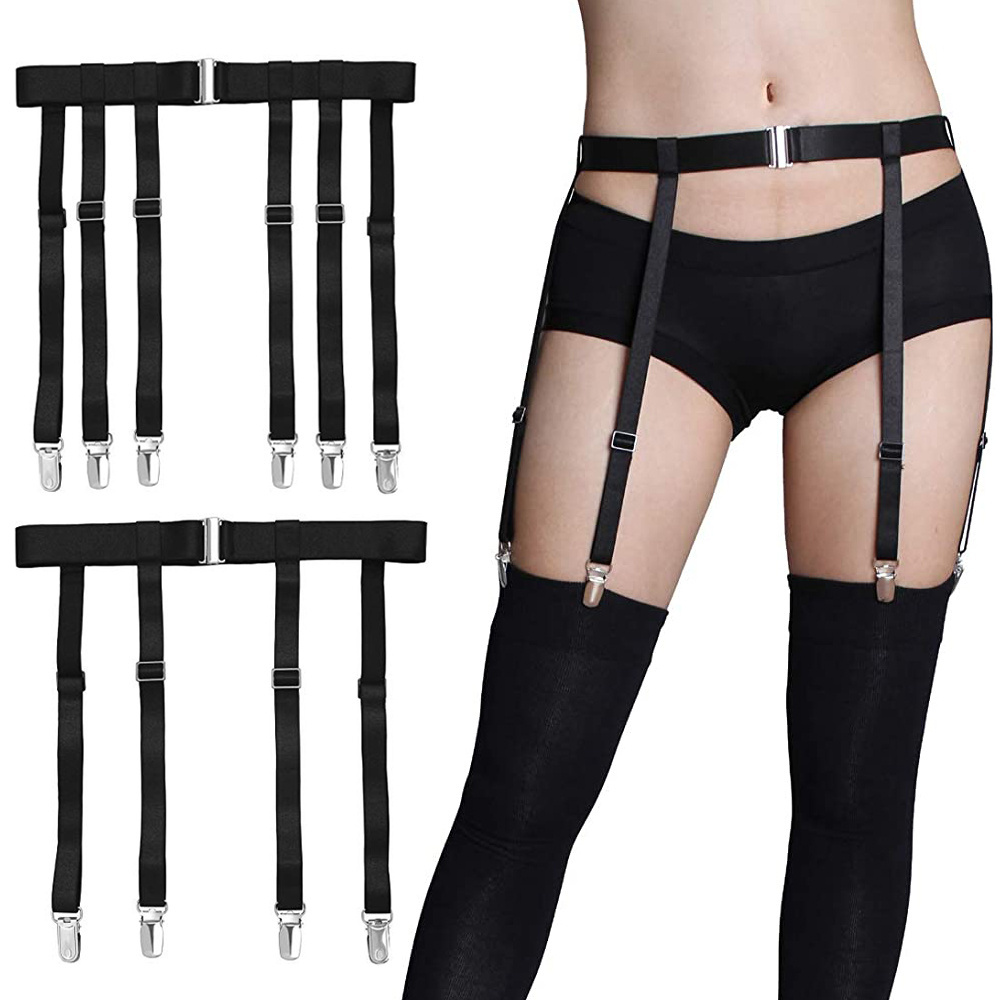 COOLUXU Garter Belts for Women Thigh High Stockings Socks Boots Suspender  Plus Size with 4/6 Straps Duck/Garter Clips