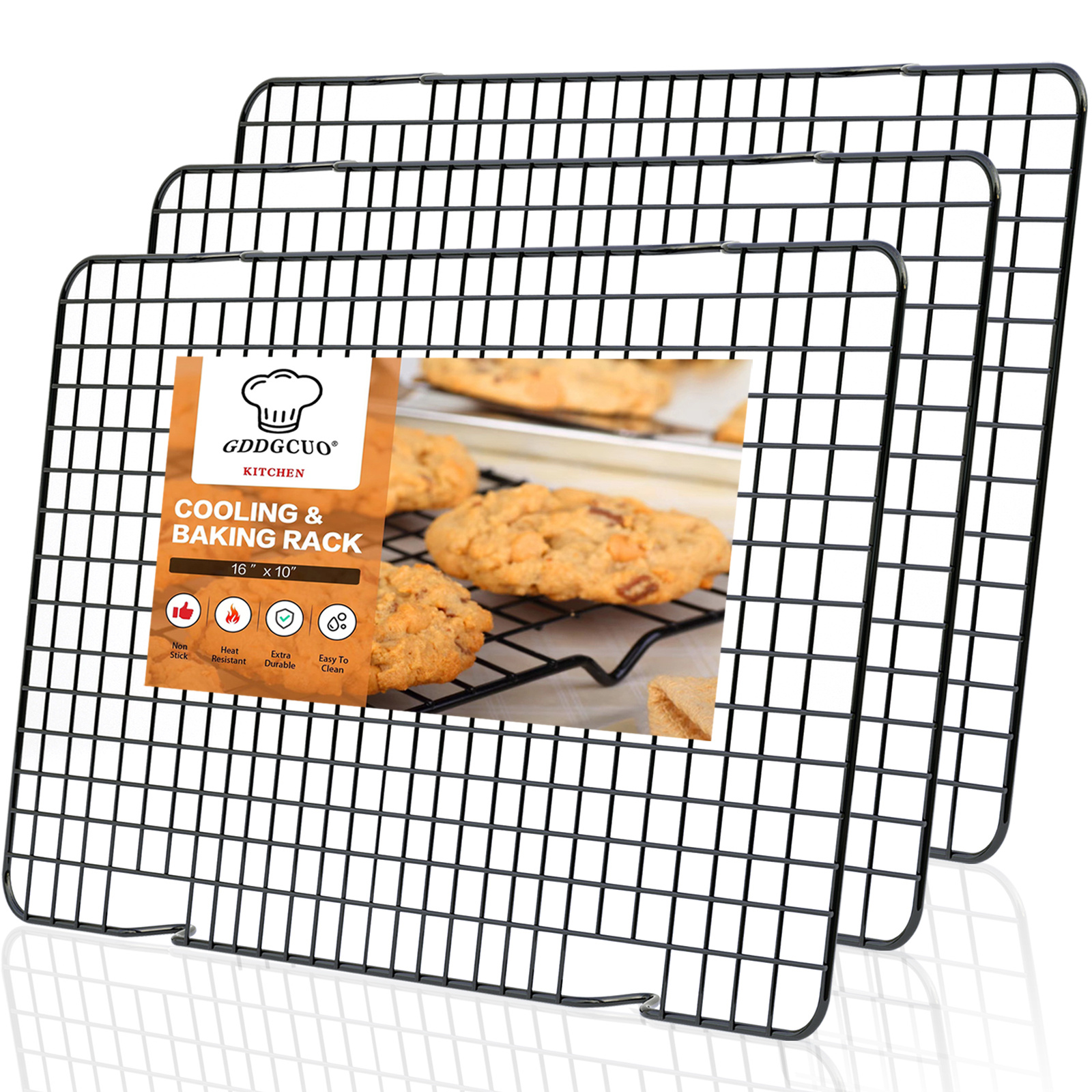 

3pcs Stainless Steel Cooling Rack, Non-stick Food Rack, Mooncake Bread Cake Cookie Cooling Rack, Baking Tools