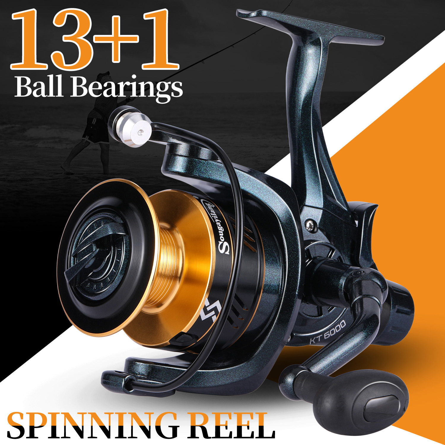 Sougayilang Carp Fishing Reel: 13+1bb Spinning Reel Drag - Temu