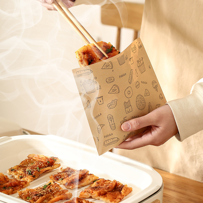 Food Use White Kraft Paper French Fries Packaging Bag for Snacks - China Paper  Bag, Paper Bag with Handle