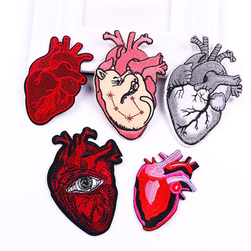 Skull Heart Patches Embroidered Patches For Clothing Thermo - Temu