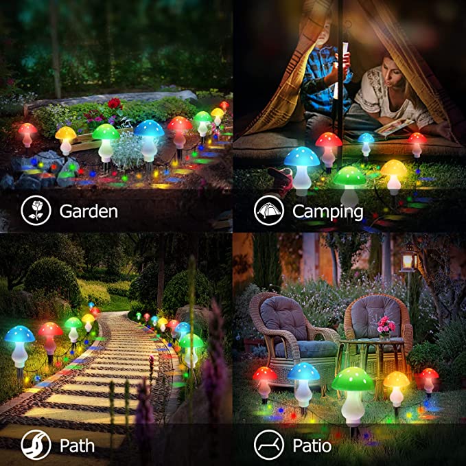 12led 8led Solar Mushroom Light Multi Color Changing Led Outdoor ...