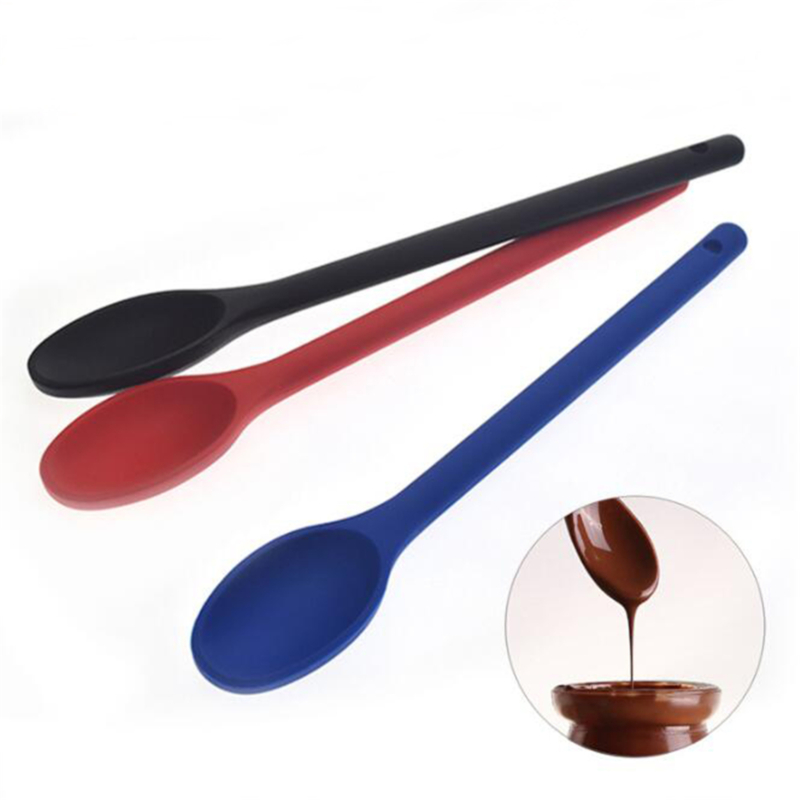 Food Grade Silicone Spoon Long Handle Dinner Spoon Drinking - Temu