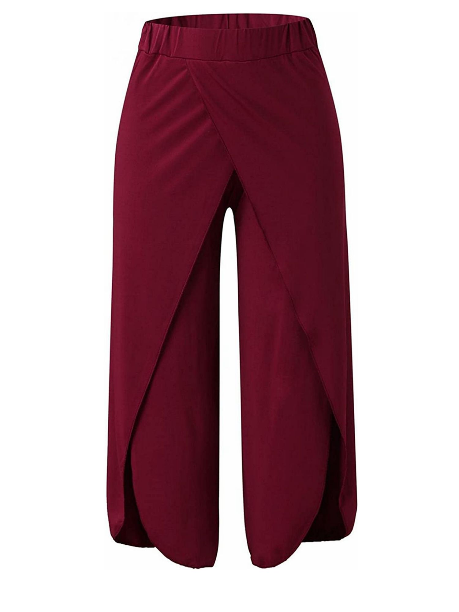 Syiwidii Burgundy Leather Pants Women Wide Leg Trousers Korean Style Y2k  Fashion Loose Pants High Waisted