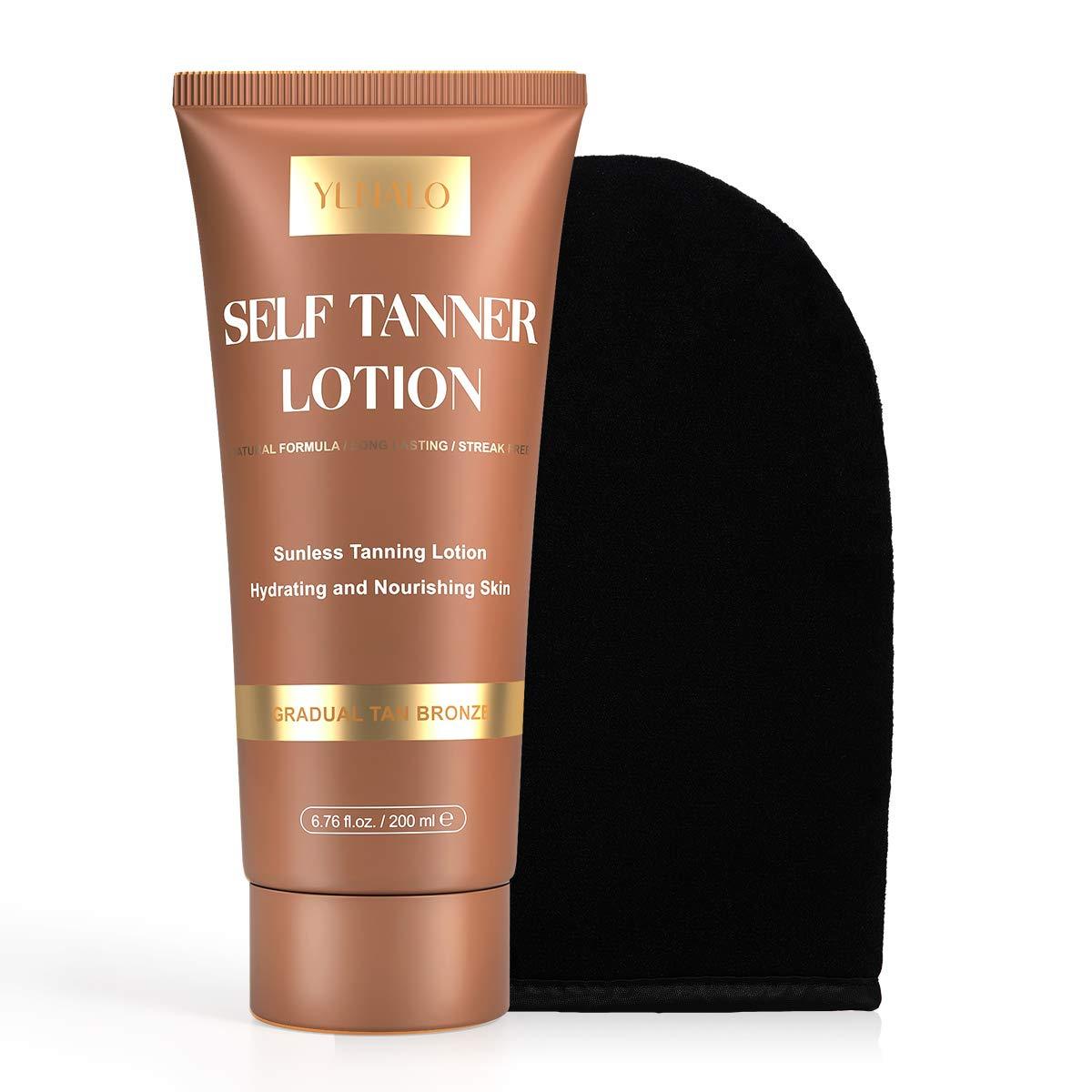 Self Tanner And Tanning Mitt Set, Organic Sunless Sunless Tanning Lotion