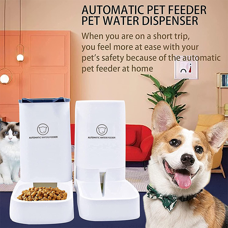 Automatic Pet Feeder With Double Food Bowls And - Temu