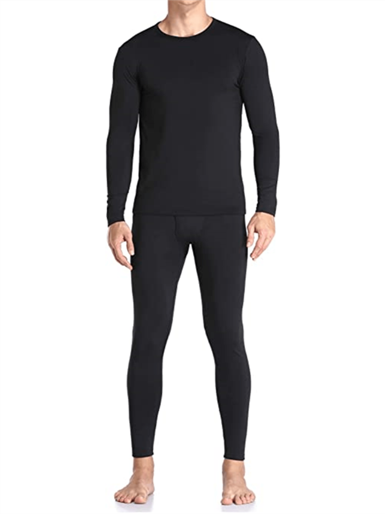 Ouruikia Men's Thermal Underwear Pants Thermal Bottoms Long Johns Bottoms  with Separate Pouch(Black,S) at  Men's Clothing store