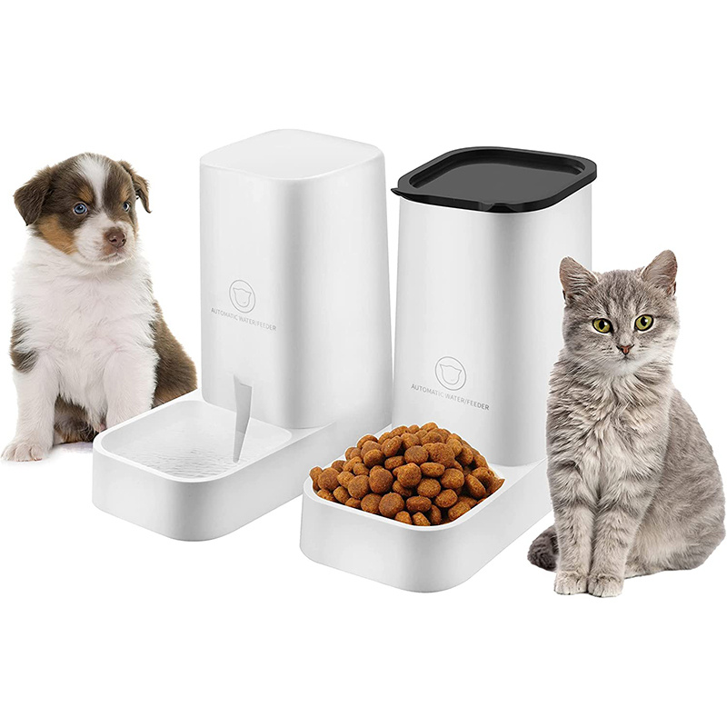 Automatic Pet Feeder Double Food Bowls Water Dispenser Temu