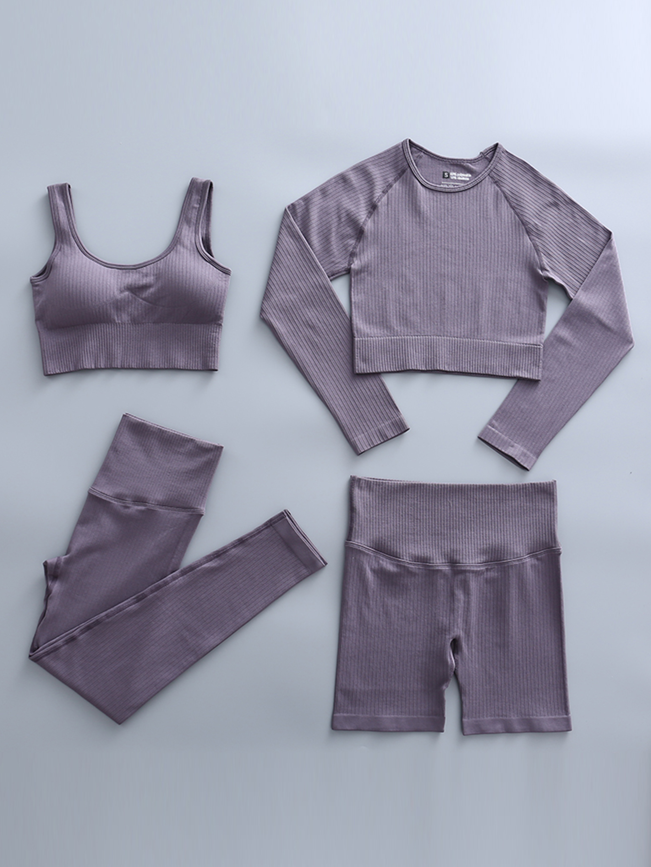 Womens Seamless Yoga Set Crop Top And Short Sleeve Purple Sports Bra For Athletic  Wear, Gym Leggings Included Style X0825 From Official_888_store, $16.18