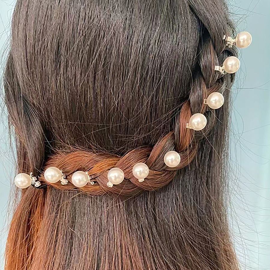 10pcs Pearl Hair Clip Women's Fashion Mini Metal Golden Small Hair Clip  Hair Accessories - Beauty & Personal Care - Temu