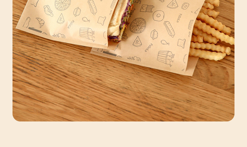 Fasola Greaseproof Paper Bag, Kraft Paper Bag, Food Packaging Bag,  Disposable Packaging - Temu