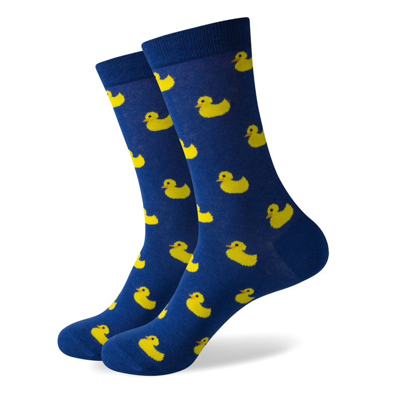 1/5 Pairs Men's Duck Cartoon Combed Cotton Socks Crew Socks (451), Us 7.5-12
