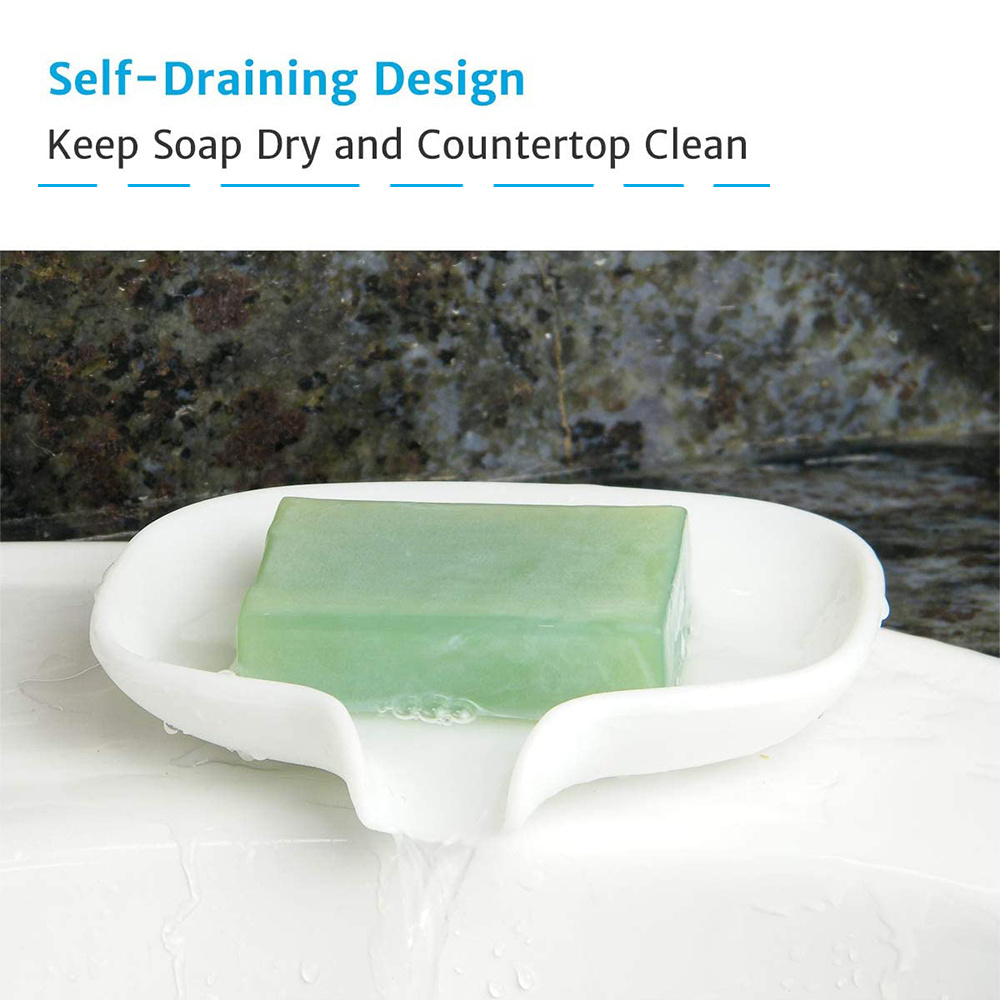 Silicone Soap Dish Self Draining Waterfall Bar Soap Holder - Temu