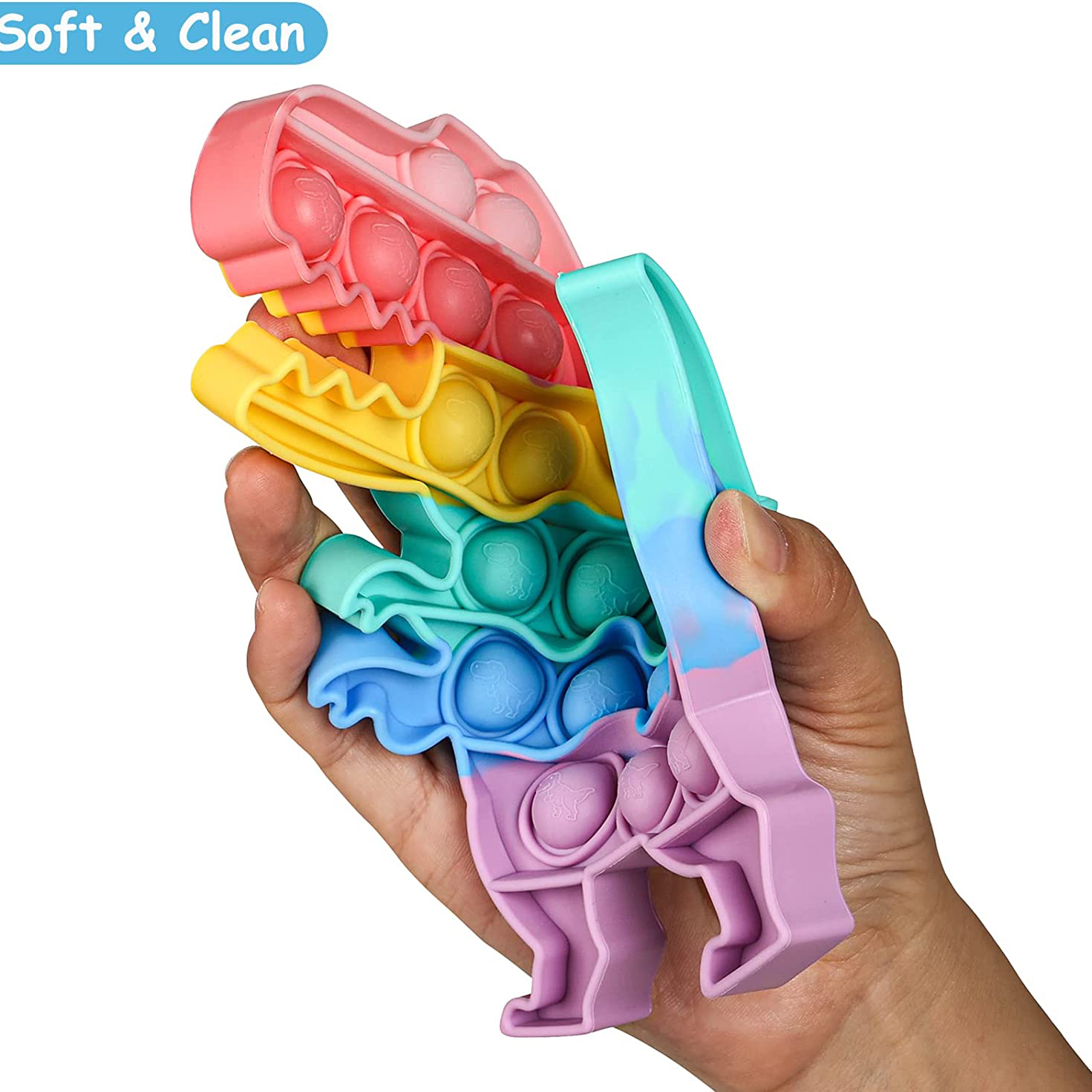 Silicone Push Pop It Bubble Fidget Toy - Dinosaur