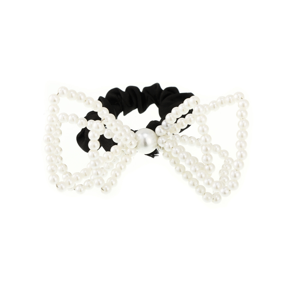 Ladies Pearl Bow Hair Tie Large Fashion Luxury Hair Rope - Temu