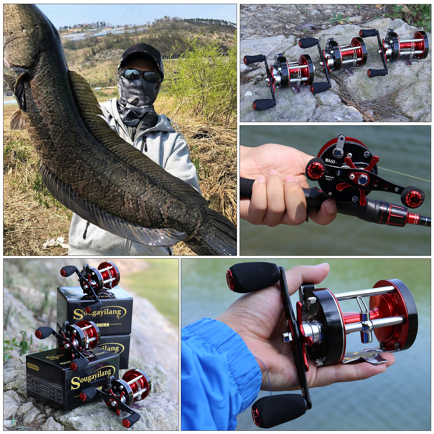 Sougayilang Baitcasting Fishing Reel: 6+1bb Trout Bass - Temu Japan