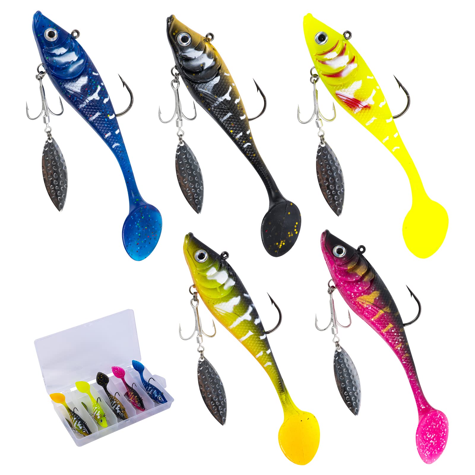 T tail Bait Kit Soft Swim Lure Spinner Blade Tackle - Temu Canada