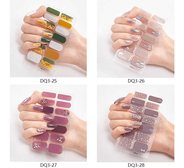 20 Colori Alta Qualità Nail Wraps Full Cover Adesivi Unghie - Temu Italy