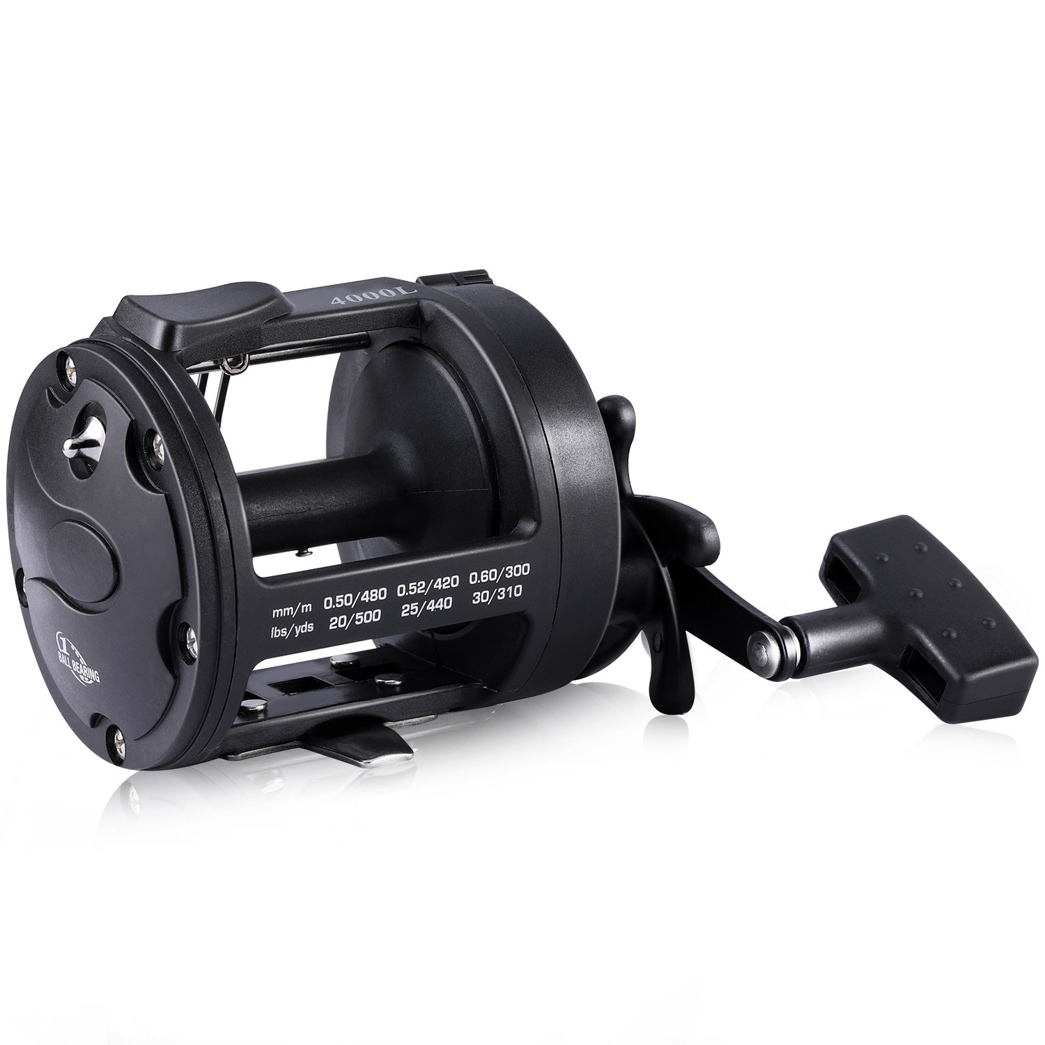 Sougayilang Trolling Reel Saltwater Level Wind Reels,Conventional Reels  Boat Fishing Ocean Fishing for Sea Bass Grouper Salmon-SHA4000 Right Handed-NO  Line Counter in Oman