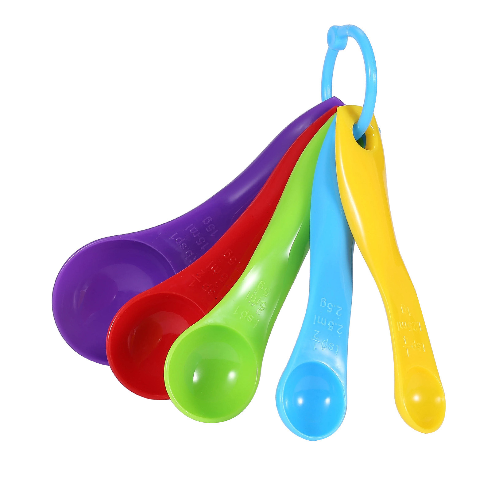 5PCS/Set Plastic Measuring Spoons Mini Size Colorful 2 Scale (1