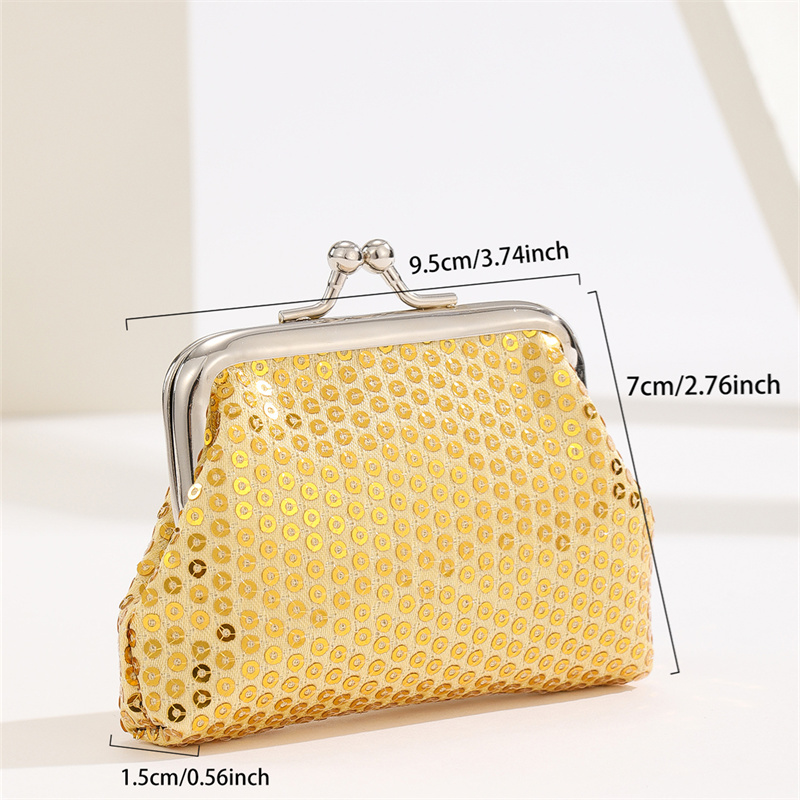 Golden Butterfly Print Coin Purse, Mini Kiss Lock Storage Bag, Women's  Clutch Clip Earphone Ley Bag - Temu
