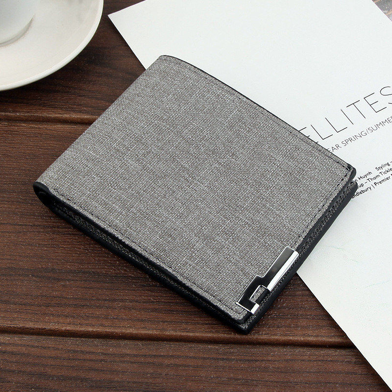 Men's Casual Fabric Short Wallet, Fashion Short Wallet Canvas Purse Male  Money Bag Credit Card Holder - Temu